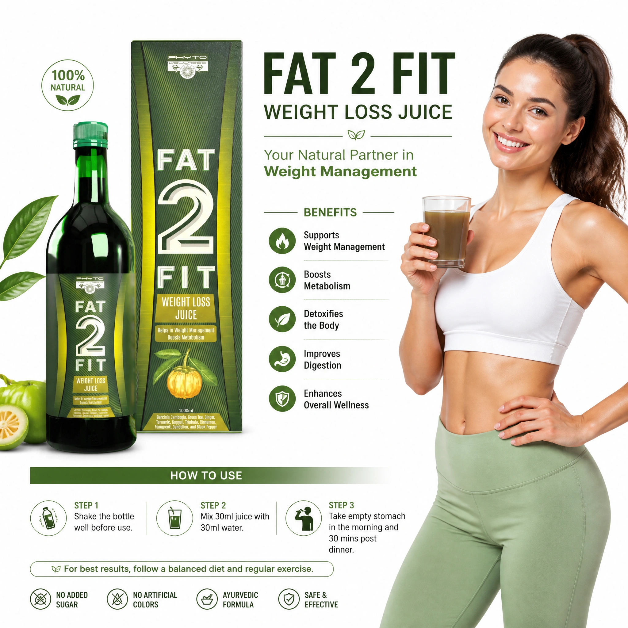 Fat 2 Fit Syrup (Weightloss) 850ml Juice (HS00701)